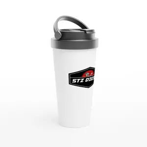 Tasse de voyage blanc en acier inoxydable 443 ml (15 oz)